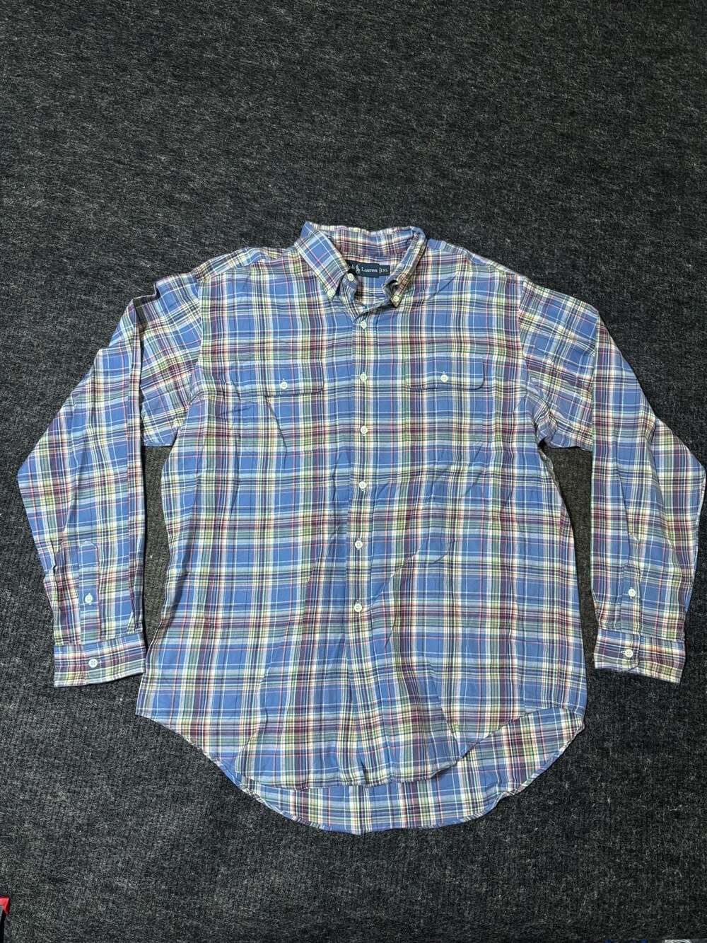 Ralph Lauren Plaid Long Sleeve Button Down Shirt Mens Size XL Multicolors